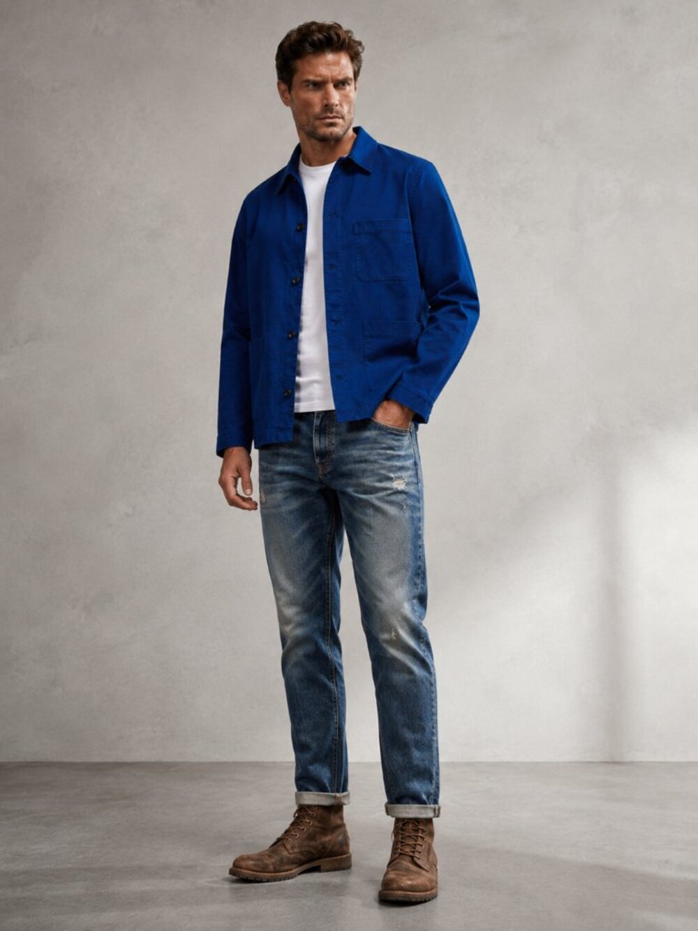 CLUB MONACO Workwear Jacket in Blue Depth
